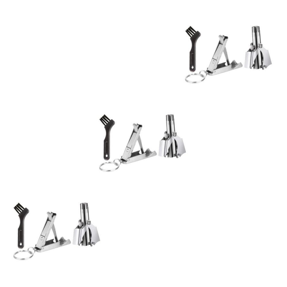 FRCOLOR 3sets Nose Hair Trimming Tools Set for Men Women Skin-Friendly Nail Scissor Hair Removal Clipper for Daily Use