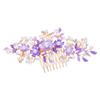 Abaodam Pearl Hair Comb, Alloy & Rhinestone Women's Hair Accessory, Purple Flower Hairpin for Brides, Bridesmaids, Wedding, Prom, Special Occasions, Bun Clips view 1