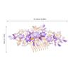 Abaodam Pearl Hair Comb, Alloy & Rhinestone Women's Hair Accessory, Purple Flower Hairpin for Brides, Bridesmaids, Wedding, Prom, Special Occasions, Bun Clips view 2