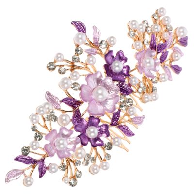 Abaodam Wedding Pearls Hair Comb Floral Design Elegant Bride Hair Accessory for Weddings and Special Occasions Durable and Charming for Bridesmaids and Women