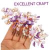 Abaodam Wedding Pearls Hair Comb Floral Design Elegant Bride Hair Accessory for Weddings and Special Occasions Durable and Charming for Bridesmaids and Women view 3