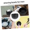 FRCOLOR 3pcs Double Layer Stainless Steel Shaving Bowl for Men Shaving Cream Soap Bowl for Home Barber Shop Use Convenient Storage Design view 4