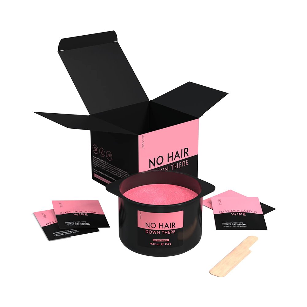 Miss Cire Pink Microwavable Film Hard Wax - Painless Hair Removal Kit - For Sensitive Skin - No Strip Wax - For Face and Body - No Hair Down