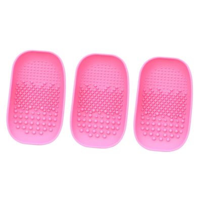 FRCOLOR 3pcs Makeup Brush Cleaning Plate Scrub Pad for Brush Care for Easy Storage Random Color for Women Makeup Routine