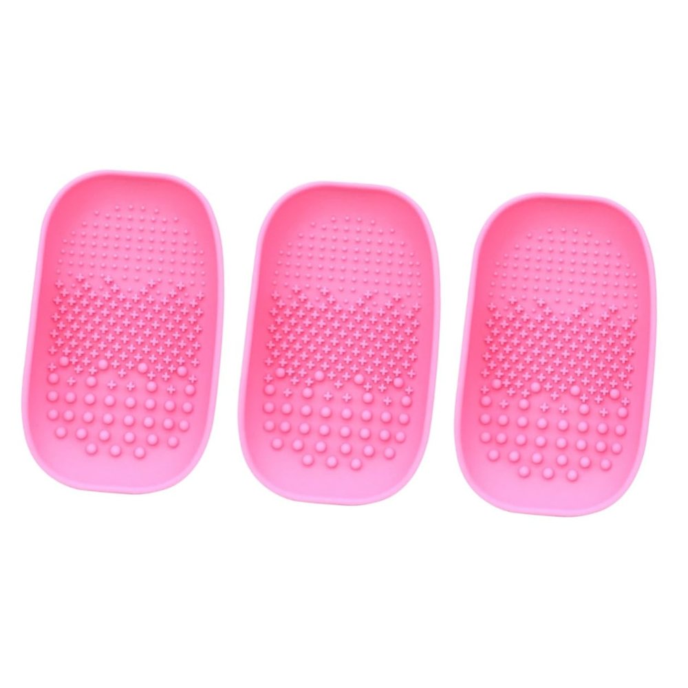 FRCOLOR 3pcs Makeup Brush Cleaning Plate Scrub Pad for Brush Care for Easy Storage Random Color for Women Makeup Routine