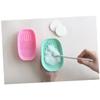FRCOLOR 3pcs Makeup Brush Cleaning Plate Scrub Pad for Brush Care for Easy Storage Random Color for Women Makeup Routine view 3