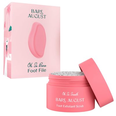 Bare August Glass Foot File & Foot Scrub Exfoliator Bundle