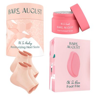 Bare August Pure & Natural Exfoliating Treatment - Soothes Skin, Softens Calluses, Eases Dry Cracks, Removes Dead Skin For Soft, Smooth Feet - Pedicure Care For Women & Men