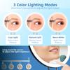 30x Magnifying Mirror With Light, Large 6" Rechargeable Lighted With Suction Cups & Table Stand, 3 Color Modes Dimmable Light up Travel Makeup High Magnification view 2