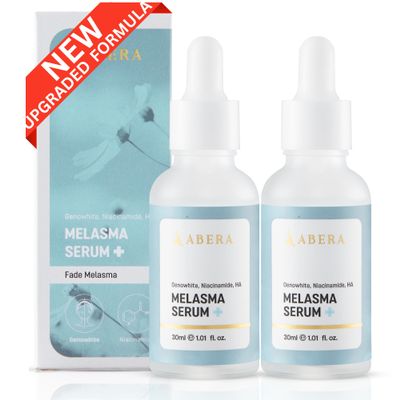 Abera Melasma Serum Plus, Dark Spot Corrector for Face with Niacinamide & Peptide, Discoloration Correcting Serum for Sun Spots & Uneven Skin Tone, 1.0 Fl Oz (Pack of 2)