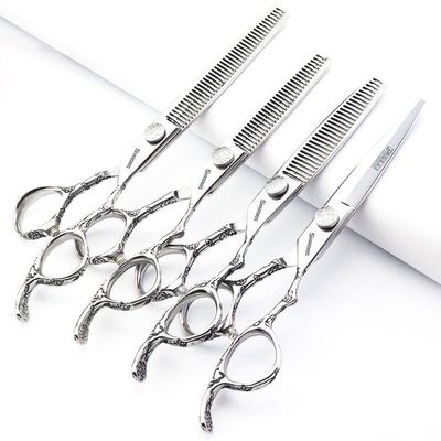 6/7/8 Inch Professional Hair Trimmer, Stainless Steel Hair Trimmer, Exclusive for Hairdressers (6 Inch / 4 Pieces)