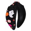PHALIN Halloween Headband for Women Halloween Accessories Rhinestone Beaded Candy Corn Pumpkin Knotted Headband Costume Gifts (BOO) view 1