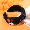 PHALIN Halloween Headband for Women Halloween Accessories Rhinestone Beaded Candy Corn Pumpkin Knotted Headband Costume Gifts (BOO) view 2
