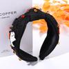 PHALIN Halloween Headband for Women Halloween Accessories Rhinestone Beaded Candy Corn Pumpkin Knotted Headband Costume Gifts (BOO) view 3