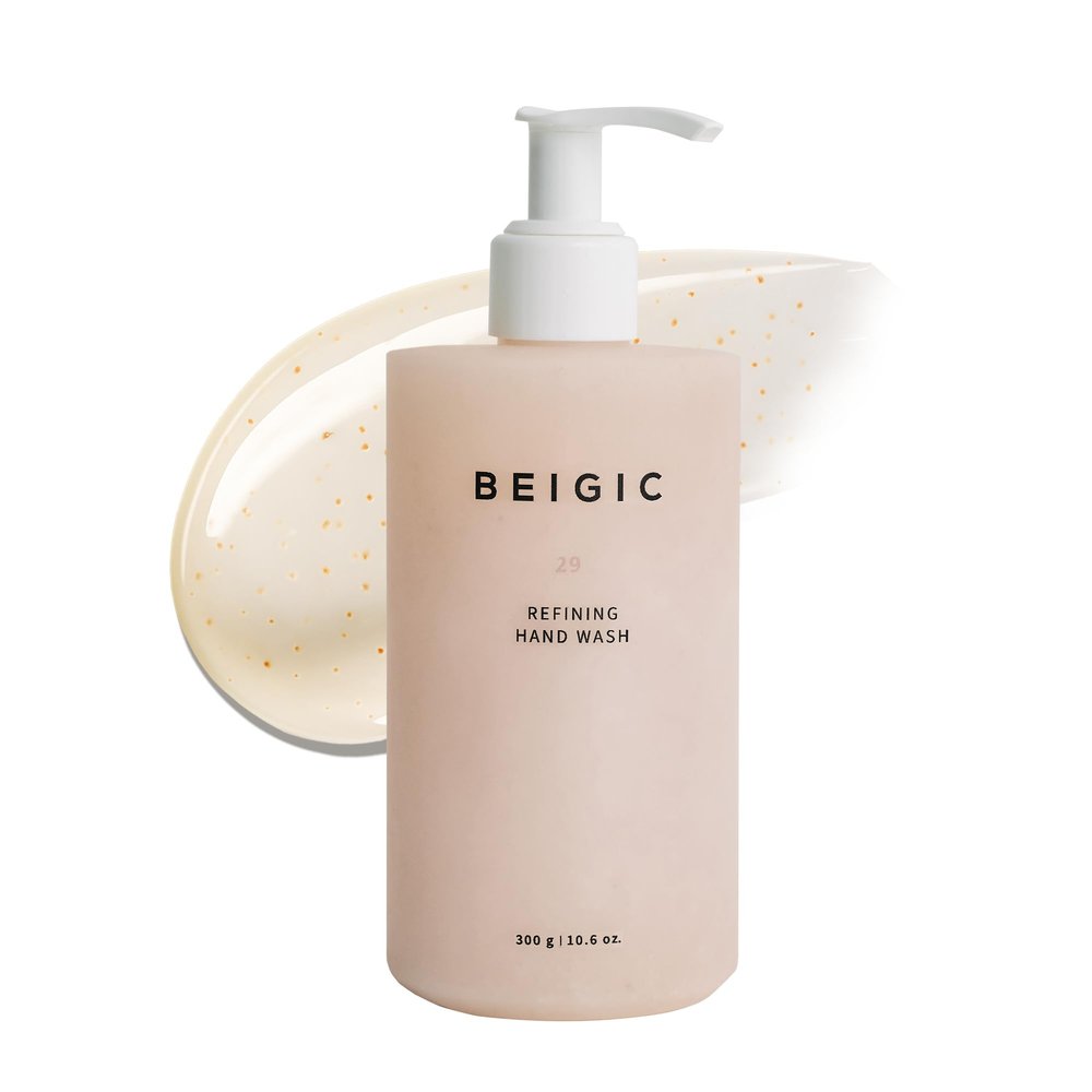 BEIGIC Refining Hand Wash - Rosemary, Bergamot & Mandarin, Gently Exfoliating Hydrating Cleansing Handwash for Sensitive Skin Hypoallergenic Vegan Korean Hand Soap (10.6 oz)