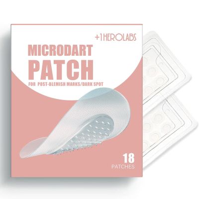 +1HEROLABS Microdart Acne Patch for Post Acne Stage - Microneedle Pimple Patch for Dark Spots, Post-Blemish Redness and Hyperpigmentation, Self-Dissolving Micropoint Acne Patches - 18 Count