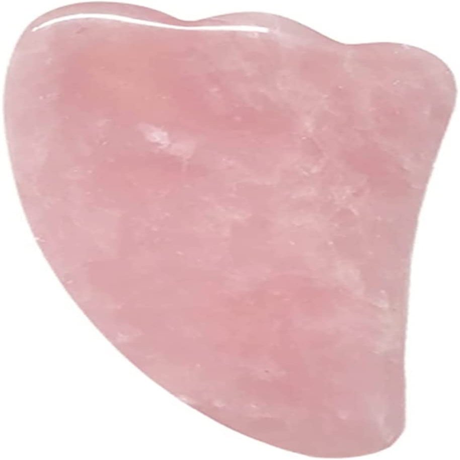 AMHIL Gua sha Scraper Board Rose Quartz Face Thin Massager Natural Stone Guasha Board Jade Roller Pink Crystal Facial Scraper Jade Facial Roller Set Massage Tool Set (Color : Guasha C)