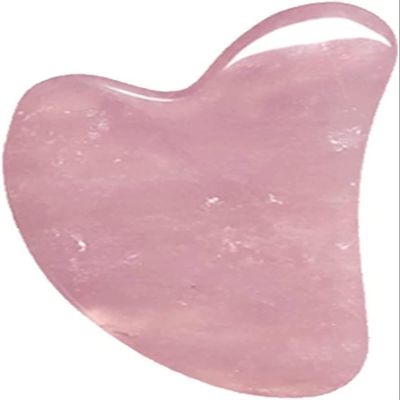 AMHIL Gua sha Scraper Board Rose Quartz Face Thin Massager Natural Stone Guasha Board Jade Roller Pink Crystal Facial Scraper Jade Facial Roller Set Massage Tool Set (Color : Guasha a)