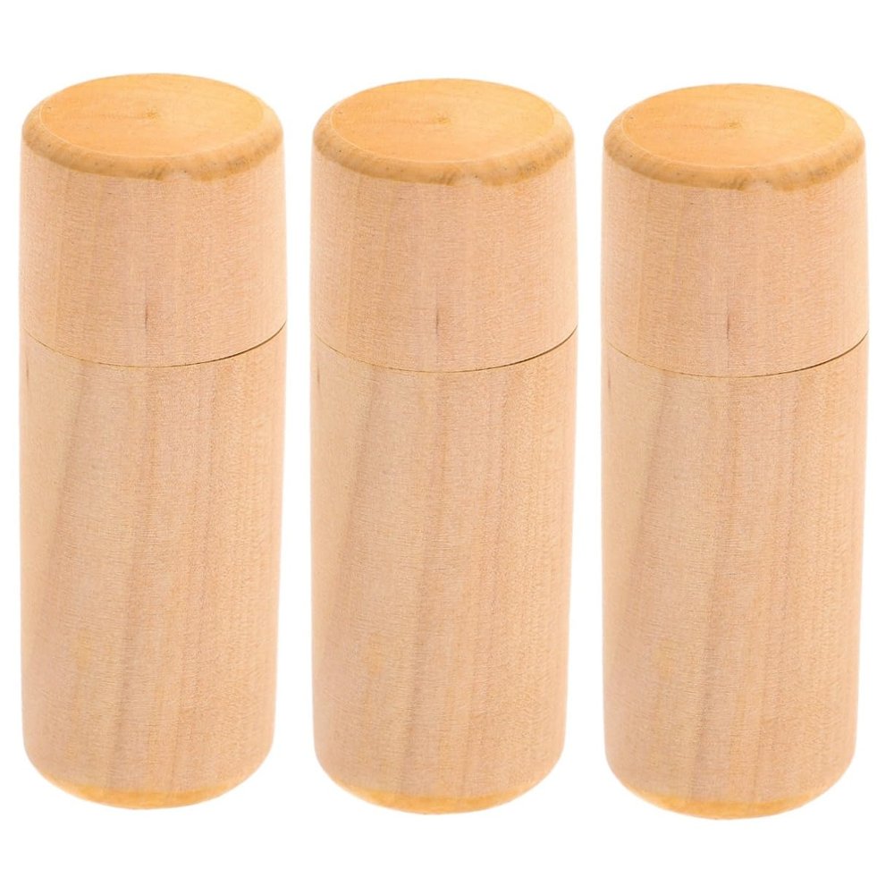 Cabilock 3pcs Wooden Box Single Bottle Storage Case for Essential Oils Perfumes and More Lightweight Stable Design for Desktop Organization