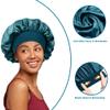 12 Pieces Silk Bonnet for Women Curly Hair Satin Bonnet Hair Wrap for Sleeping Cap with Tie Band (Blue Zircon) view 2