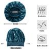 12 Pieces Silk Bonnet for Women Curly Hair Satin Bonnet Hair Wrap for Sleeping Cap with Tie Band (Blue Zircon) view 3