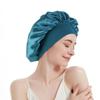 12 Pieces Silk Bonnet for Women Curly Hair Satin Bonnet Hair Wrap for Sleeping Cap with Tie Band (Blue Zircon) view 4