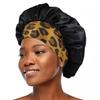 12 Pieces Silk Bonnet for Women Curly Hair Satin Bonnet Hair Wrap for Sleeping Cap with Tie Band (Leopard) view 2