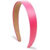 Pink Headbands for Women Hot Pink Hairband Faux Leather Headband for Women and Girls Plastic Hard Head Band Solid Colors 1 Inch Thin Hair Bands view 1