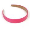 Pink Headbands for Women Hot Pink Hairband Faux Leather Headband for Women and Girls Plastic Hard Head Band Solid Colors 1 Inch Thin Hair Bands view 3