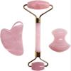 AMHIL Gua sha Scraper Board Rose Quartz Face Thin Massager Natural Stone Guasha Board Jade Roller Pink Crystal Facial Scraper Jade Facial Roller Set Massage Tool Set (Color : Guasha B) view 2