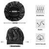 12 Pieces Silk Bonnet for Women Curly Hair Satin Bonnet Hair Wrap for Sleeping Cap with Tie Band (Black) view 3