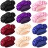 12 Pieces Silk Bonnet for Women Curly Hair Satin Bonnet Hair Wrap for Sleeping Cap with Tie Band (Multicoloured2) view 1