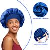 12 Pieces Silk Bonnet for Women Curly Hair Satin Bonnet Hair Wrap for Sleeping Cap with Tie Band (Multicoloured2) view 3