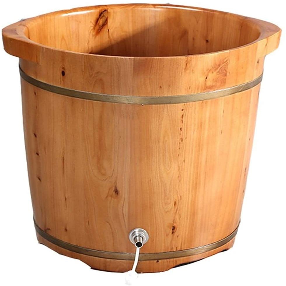 Scpantkend Foot Spas for Home Use Foot Bath Barrel, Sturdy and Durable Natural Cedar Wood Sauna Foot Tub Can Soak Massage Feet to Improve Sleep (Size : L)