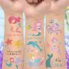 EMOME 50 Sheets Mermaid Tattoos for Kids Girls, Individually Wrapped Temporary Tattoos for Birthday Party Favors Decorations, Ocean Tattoo Stickers for Mermaid Games, Christmas Stocking Stuffers view 3