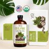Castor Oil Pack Wrap Kit  USDA Organic, 16 oz Cold-Pressed Hexane-Free Castor Oil in Glass Bottle | Adjustable Cotton Flannel Waist & Neck Wraps | Made in USA | Liver, Abdominal & Detox Therapy view 3