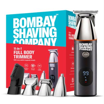 Bombay Shaving Company All-in-One Beard, Body, Nose Trimmer | 11- Piece Mens Grooming Kit for Beard, Body, Nose Trimmer and Hair Clipper for Wet/Dry Shave | Quick Charge Time | IPX6 Water Proof
