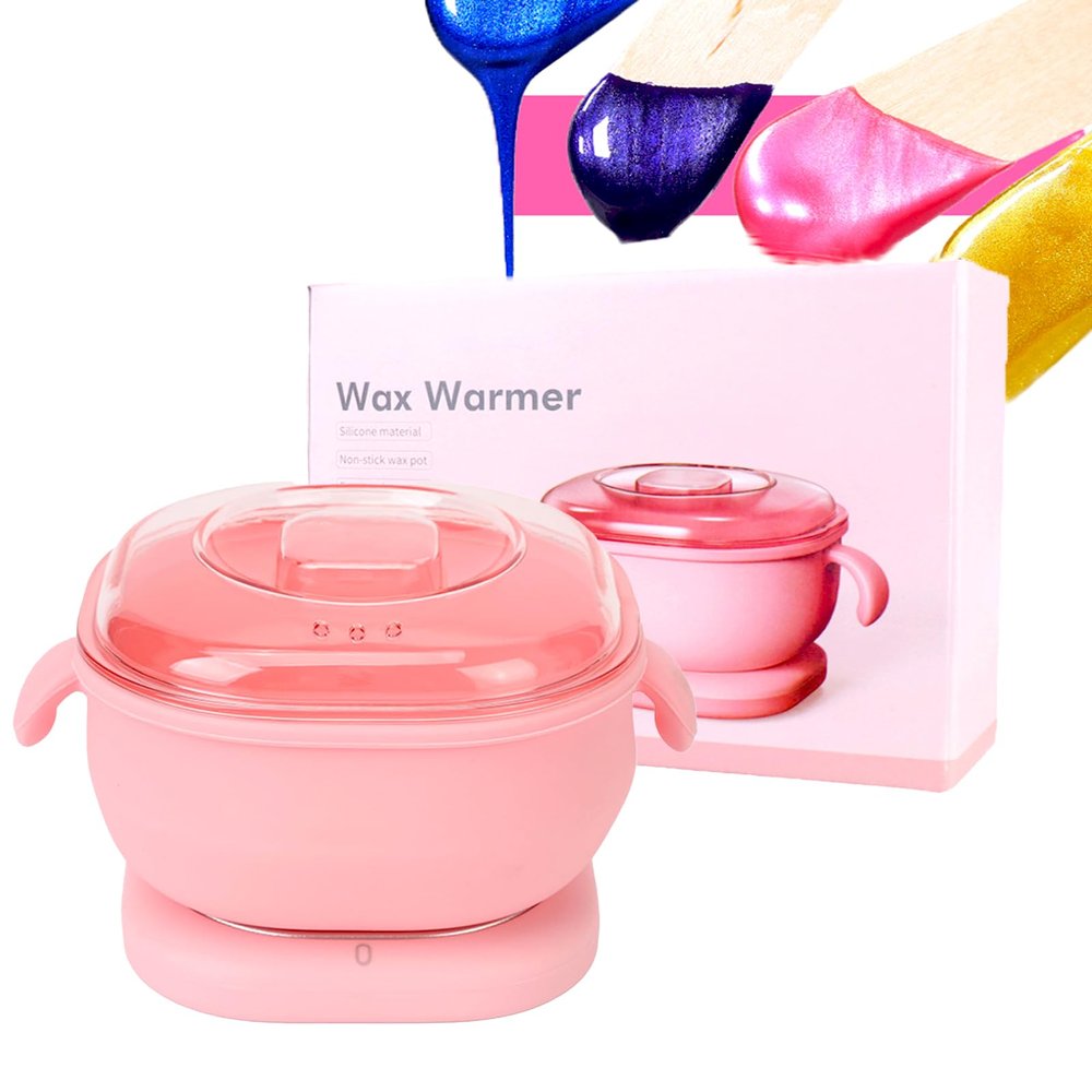 400ml Electric Hot Wax Warmer Machine for Hair Removal,Waxing Kit & Melting Hot Wax Pot Heater,Silicone Pot Liner Wax Heater for Eyebrow,Legs,Face (100W)