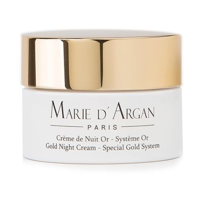 MARIE D'ARGAN 24K Gold Night Cream 50 ml - Enhances Skin Radiance, Boosts Collagen, Firms Skin, Light Texture, for Mature Skin