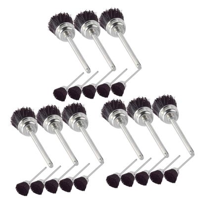 FOMIYES 24pcs Portable Nail Drill Bit Cleaning Brush Nail Dust Remover Art Supplies Wire Brush for