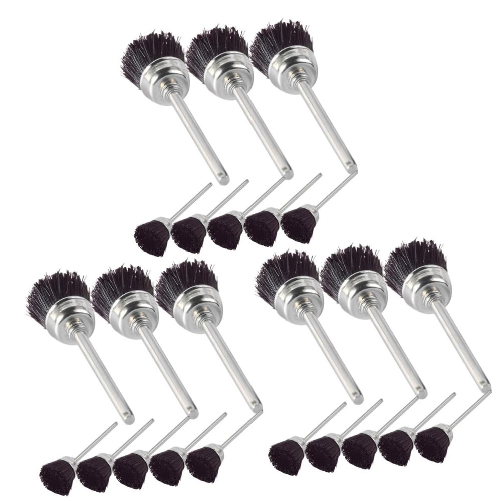 FOMIYES 24pcs Portable Nail Drill Bit Cleaning Brush Nail Dust Remover Art Supplies Wire Brush for
