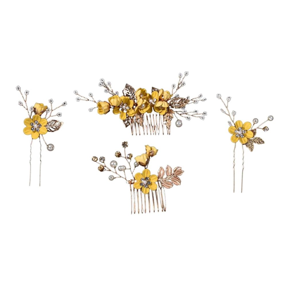 Abaodam 1set Wedding Bride Hair Comb for Special Occasions Elegant Flower Design Accessory for Weddings and Evening Parties