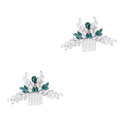 Abaodam 2pcs Bride Hair Comb Rhinestones Elegant Side Hair Insert for Weddings Birthdays and Special Events Material Unique Design for Stunning Hairstyles