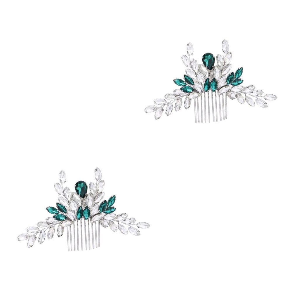 Abaodam 2pcs Bride Hair Comb Rhinestones Elegant Side Hair Insert for Weddings Birthdays and Special Events Material Unique Design for Stunning Hairstyles