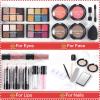 Makeup Kit for Women Full Kit - Eyeshadow Palette, Lipsticks, Lipgloss, Blushes, Contour, Highlighters, Makeup Pencil, False Eyelashes, Re-usable Train Case Gift Set for Teen Girls Starters Pros view 3