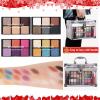 Makeup Kit for Women Full Kit - Eyeshadow Palette, Lipsticks, Lipgloss, Blushes, Contour, Highlighters, Makeup Pencil, False Eyelashes, Re-usable Train Case Gift Set for Teen Girls Starters Pros view 4
