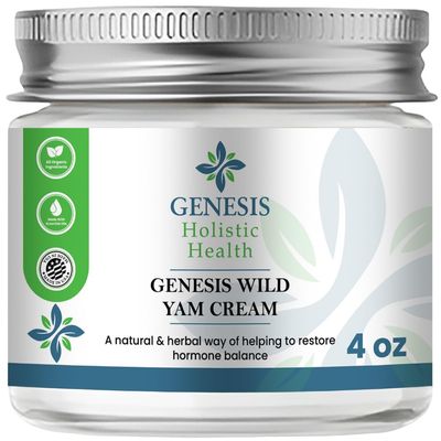 Genesis Wild Yam Root Cream, Organic Balancing Cream for Women, Deep Nourishment and Hydration, Made with Wild Yam Root, Chaste Tree Berry, and Red Clover, 4oz
