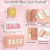 6 Pieces Nylon Preppy Makeup Bag Set Chenille Letter Travel Cosmetic Stuff Pouch for Women Girls Stoney Clover Dupes Zipper Waterproof Pouch view 2