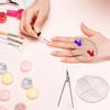 yueton 2PCS Acrylic Makeup Mixing Tray Makeup Palette Spatula Eyeshadow Makeup Hand Palette Nail Art Transparent Palette Hand Makeup Mixing Palette Cosmetic Foundation Dish for Makeup Foundation view 3