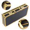 KONKENIE Barber Stylist Tools Case Portable Hairdressing Train Case Beauty Salon Luggage Storage Stylist Travel Organizer Tool Box (Gold,Black) view 4
